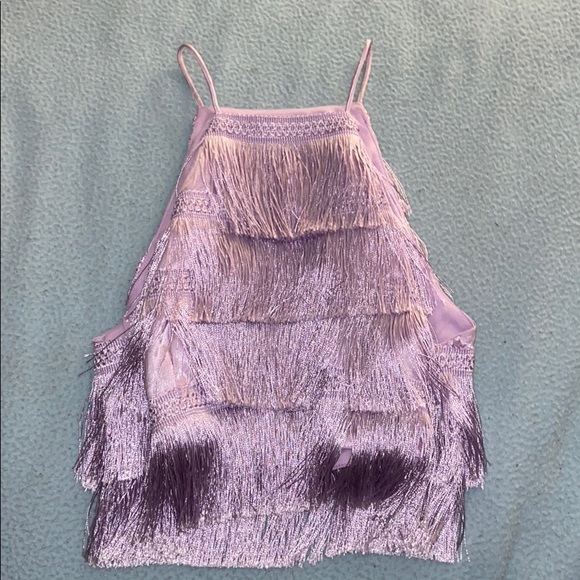 Tops | Cute Lavender Fringe Tank 